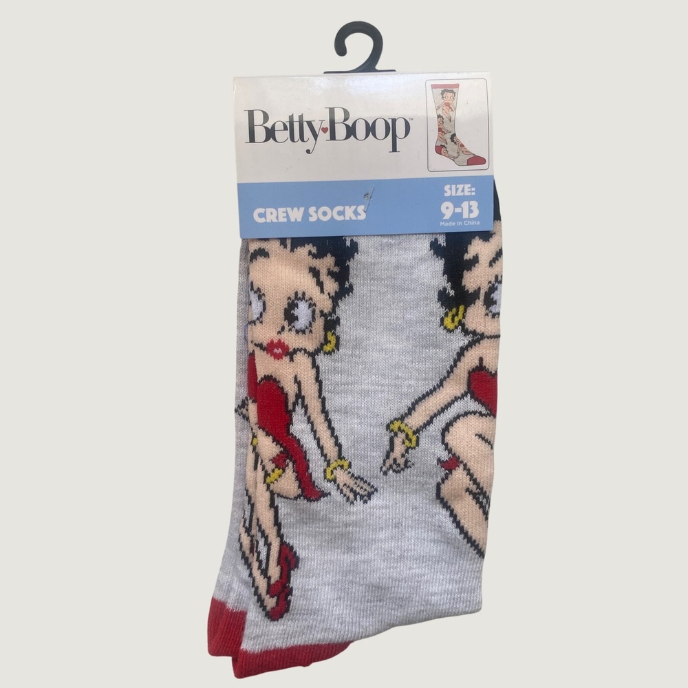 NWT Betty Boop Socks Sizes 9-13 McBling Y2K Casual Gift Retro Novelty Funky